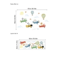 Pegatinas de pared de animales y globos aerostáticos con guía de diseño y medidas - Estilo Piloto Animal (PB249) / 90x30cm