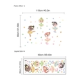 Adesivi murali ballerina cartoon con farfalle per cameretta bambini 110x80cm - Rosa (XC023) / Grande