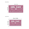Adesivo murale Girl Cave No Boys Allowed rosa per porta camera da letto 30x15,2cm - Stile Girl Cave (ZC480)