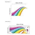 Adesivi murali con arcobaleno colorato e stelle per l'arredamento di camere e soggiorni - Stile Arcobaleno Stella / 120x40cm