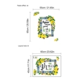 Lemon fruit wall sticker with blue tile pattern and kitchen text for dining room decor - Lemon Kitchen Theme (XC013) / 45x60cm