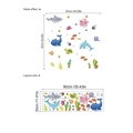 Wandtattoo Ozean mit Haien und Delfinen für Kinderzimmer Dekoration Format 87x87cm - ZC502/30*90cm / Blau