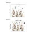 Watercolor bunny and wildflower wall decals set for kids' nursery room home decor - Easter Rabbit/30-40CM (ZC649)