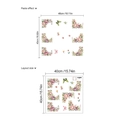 Blumen- und Schmetterlings-Wandtattoos mit Klebeeffekt und Layout-Maßen für Dekor - Schubladenblumen / 40x40cm