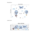 Stickers muraux avions et montgolfières avec guide des tailles pour chambre d'enfant - ZC482 30*90cm 1 Feuille / Bleu
