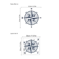 Pegatina de pared de brújula náutica azul marino para decoración con diseño guía - ZC458-Brújula-30-30 (Sin Bolsa)