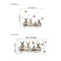 Easter bunny and butterfly wall decal with floral layout size and paste effect - Easter Rabbit Style 1 (ZC648)