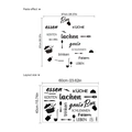 Kitchen wall sticker with German text and cookware icons, 67x67cm black PVC decor - ZC553 40x60cm / Black