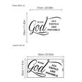Adesivo murale ispiratore With God All Things Are Possible in PVC nero per muro - 30*60cm / Nero