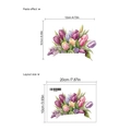 Self-adhesive tulip flower wall stickers for light switches and bedroom decor, size 12x16.5cm - One Sheet (No Bag) / Pink