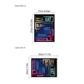 Pegatinas de pared Eat Sleep Game Repeat neón holográfico con iconos para dormitorio - 20x30cm / Negro