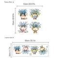 Pegatinas de pared de jarrón floral azul europeo para salón y calcomanías de PVC - Estilo Jarrón Vintage Azul (SC115) / 30x90cm / Azul