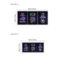 Neon game controller muursticker 60cm set met Eat Sleep Repeat gamer tekst - Neon Gaming Slogans Stijl / Paars