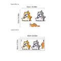 Stickers muraux en PVC auto-adhésifs chats et poissons pour décor de toilettes - Chat Embrassant un Poisson (YD410) / Spécification Standard