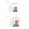 Illustration wall sticker of a flute playing fairy with pink flowers and layout dimensions - Flute Playing Fairy Girl (SC123)