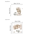 Cute girl and cat wall sticker layout and paste dimensions for room decoration - SC124/40x40cm