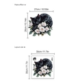 Cartoon black cat with white roses PVC wall sticker 30x30cm size variant display - 30cm x 30cm / Black Cat and Rose (SC119)