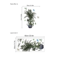 Pegatinas de pared de PVC autoadhesivas con plantas verdes y mariposas diseño y medidas - 30cmx60cm
