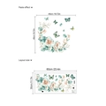 Muurstickers met bloemen en vlinders in groen met details over indeling en formaat - Verse Bloemen Vlinder (ZB576/30*60cm)
