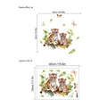 Pegatina de pared de dos tigres en acuarela con mariposas y hojas para decoración - 30x40cm (ZC667)