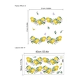 Watercolor lemon wall stickers with purple butterflies and green leaves, 60x30cm layout - 30*60cm