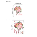 Autocollant mural floral coloré avec bouquet de fête des mères et détails de taille - 30*40cm