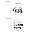Super Mom PVC wall decal with black artistic font for Mother's Day home decoration - 30x30cm (1 Sheet/Without Bag)