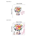 Pegatina de pared floral para el Día de la Madre con diseño de jarrón y texto decorativo - 50*50CM