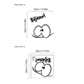 Funny cartoon toilet sticker with Bájame text and size layout dimensions for bathroom decor - Funny Expression (XC014) / XC014/30*30cm