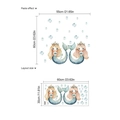 Blaue Meerjungfrau-Wandaufkleber für das Badezimmer mit selbstklebender PVC-Folie - Meerjungfrau Blasen Stil (PB511) / 30cmx60cm