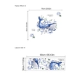 Wandsticker-Set mit Blauwal und Blumen inklusive Layout-Maßen für Heimdekoration - ZC324 Stil (ZC324)