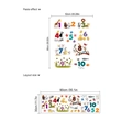 Adesivi murali educativi con numeri e animali per bambini con dettagli sulle dimensioni - Combinazione di Numeri di Animali dei Cartoni Animati (ZB585)