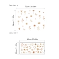 Selbstklebende gelbe Blumen-Wandaufkleber fürs Wohnzimmer mit Layout und Größenangabe - Gelbe Blumen Schmetterling Stil (YD229)