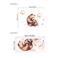 Watercolor bear family wall decals with hearts and clouds for nursery room decoration - 30*60CM (Without Bag)