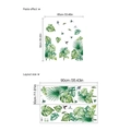 Tropical green leaf wall stickers with hummingbirds, watercolor style self-adhesive decor - Tropical Plants Birds Watercolor Style (ZC174)
