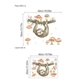 Cartoon sloth and mushroom wall stickers for home decor with size reference info - Sloth Mushroom Combination Style (PB506)