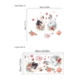 Vinilos decorativos de cisnes con flores para decoración romántica de paredes de alcoba - ZB313 (30x60)