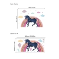 Vinilo decorativo de unicornio arcoíris con estrellas y nubes para habitación infantil - Estilo Unicornio Arco Iris (ZB335) / 30x60cm