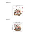 Vintage floral book wall sticker with pink roses and butterflies for home wall decor - 30x30cm