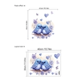 Muursticker met blauwe vogels, paarse bloemen en details van formaat 40x30cm - 30*40cm*1 Vel