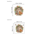 Vinilo decorativo de Pascua puerta de madera con gallo y flores con medidas de aplicación - SC141 (1 Hoja)