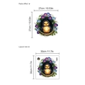 Sticker mural amovible canard jaune avec capuche bleue et fleurs de gloire du matin - 30x30cm (SC139)