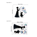 Mother and child silhouette wall sticker set with colorful watercolor bubbles decor - ZB535/30*40