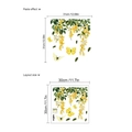 Sticker mural fleurs jaunes et papillons adhésif avec guide de dimensions - Fleur Jaune Vigne Papillon (ZB527) / 1 Feuille