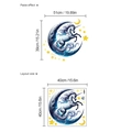 Self-adhesive unicorn and moon wall sticker set with layout and paste dimensions - Unicorn Style (SC177)