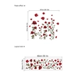 Adesivi murali con rose rosse e farfalle per la decorazione di interni di casa e camera - Stile Rosa Rossa (ZB623)