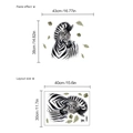 Zebra wall stickers with tropical leaves for kids room 43x38cm paste effect - 30x40cm (SC181)