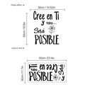 Sticker mural autocollant avec citation espagnole Cree en Ti pour décoration maison - Citation Inspirante - Espagnol (SC173)