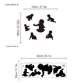 Adesivi murali silhouette per neonati decorativi per cameretta con guida alle dimensioni - Stile Silhouette del Bambino (SC187)