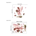 Wandsticker Fee in Rosa mit Rosen und Schmetterlingen, Layout 30x40cm für Mädchenzimmer - Rosa Fee (ZB511) / 30x40cm